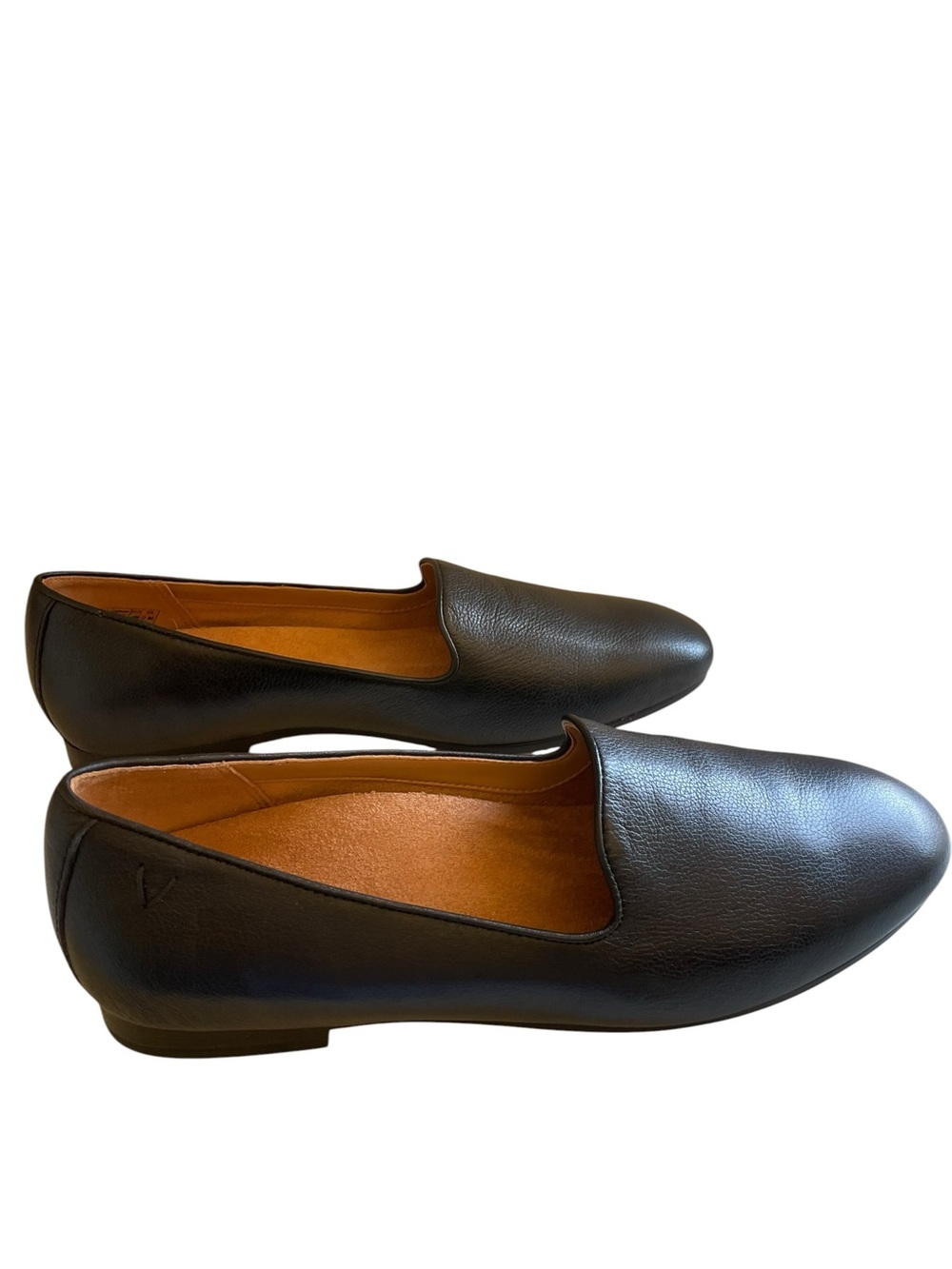 Vionic Black Willa II Tumbled Leather Slip-On Women's Flats Size 8 NEW